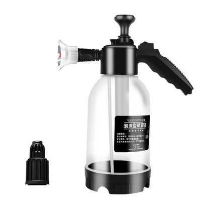 2L Pressure Sprayer Bottle With Ergonomic Handle Leakproof Hand Snow Foam Sprayer Water Pump Bottle With 2 Replacement Nozzles