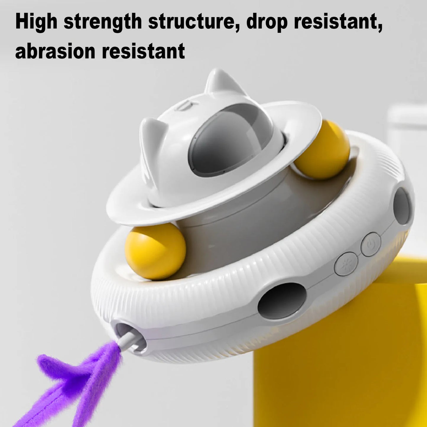 Interactive Cat Feather Toy Automatic Rotating Reduce Boredom Promote Exercising Funny Feather Electronic Cat Toy for Home