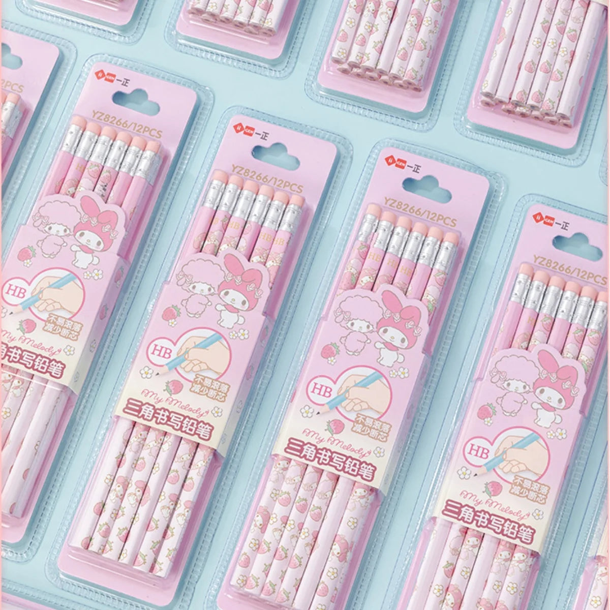 12pcs/set Sanrio Series Melody Triangle Writing Pencil Set Cute Student Pencil Creative Writing Pencil School Student Stationery