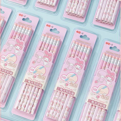 12pcs/set Sanrio Series Melody Triangle Writing Pencil Set Cute Student Pencil Creative Writing Pencil School Student Stationery