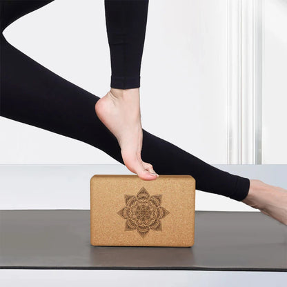 Cork Yoga Block Set EVA Gym Blocks Cork Foam Yoga Brick Exercise Stretch Body Shaping Wood Yoga Blocks Fitness Yoga Accessories