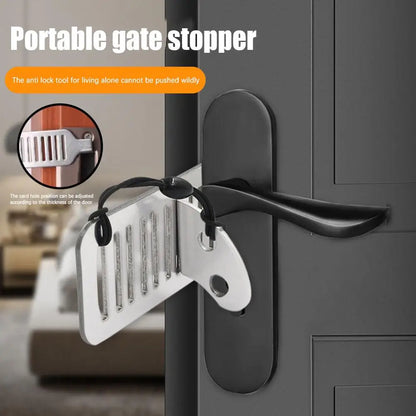 Portable Door Lock Security For Travel Heavy Duty Extra Lock Stoppers For Additional Privacy & Safety In Home Hotel Apartme O5F1