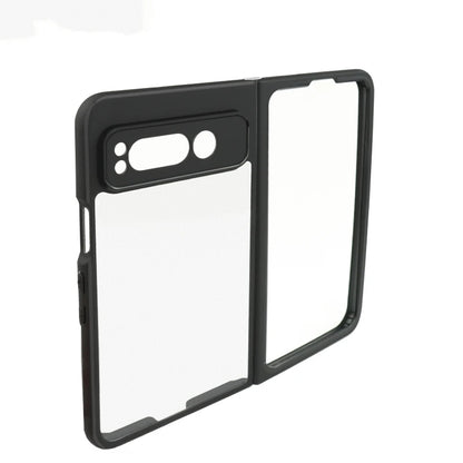For Google Pixel Fold Case Cover Google Pixel Fold Capa Black Frame Shockproof Back Len Protector Clear Fundas Google Pixel Fold