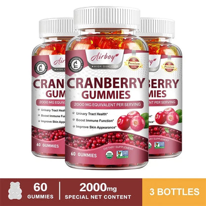 Cranberry Gummies - Support Kidney and Urinary Tract Health, Enhance The Immune System, and Promote Metabolism