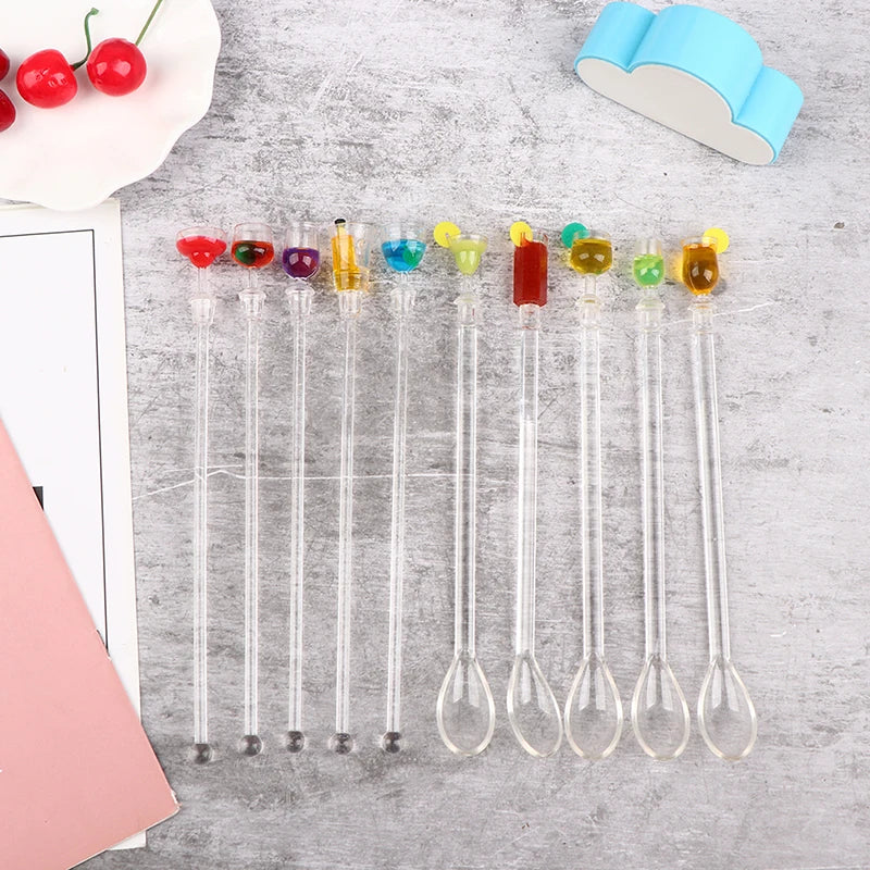 1PCS 23cm Stirring Acrylic Stirrers Kitchen Bar Tool Juice Party Cocktail Drink Mixer Swizzle Stick Wine Agitators