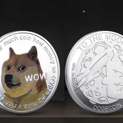 Gold Plated Wow DogeCoin Gold Silver Plated Commemorative WOW Coins Pattern Dog Metal Coins
