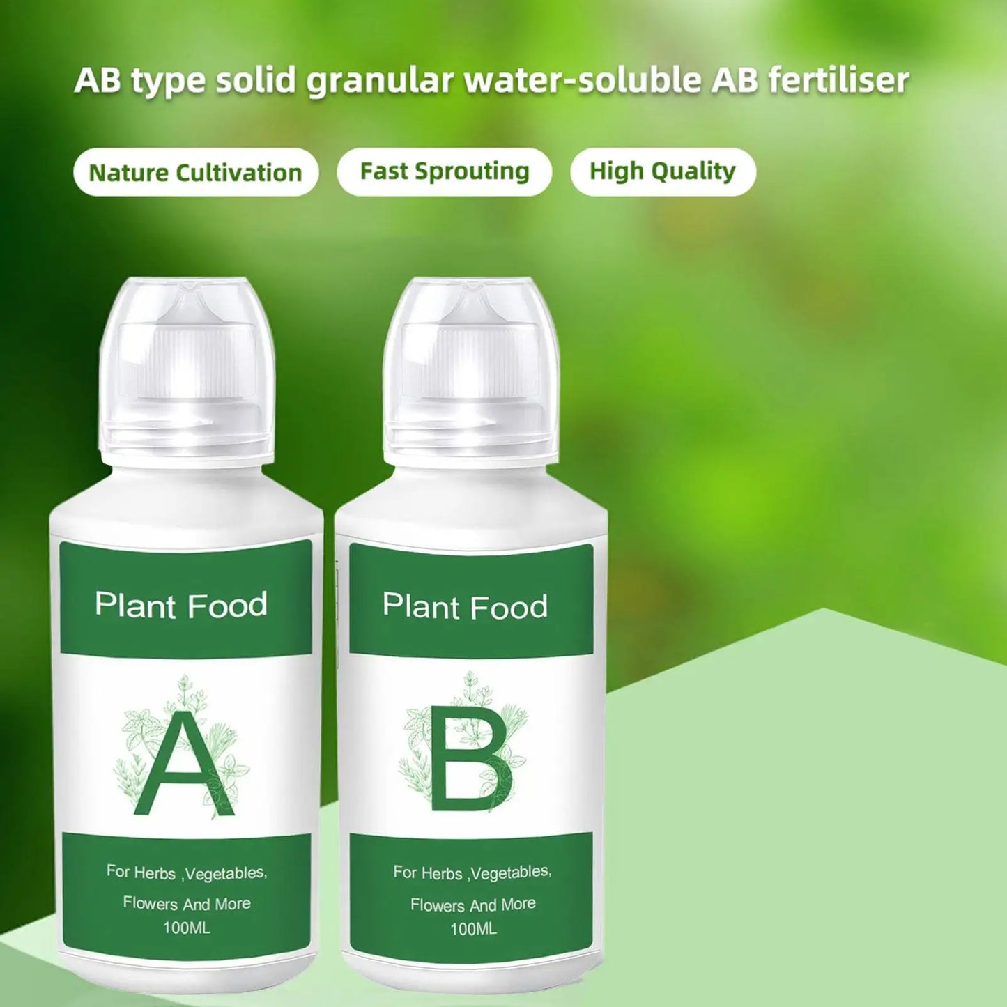 Fertilizer for Plants Plant Food A B Hydroponics Supplies 2 Piece Solution Growing System Accessories for Vegetables Fruits