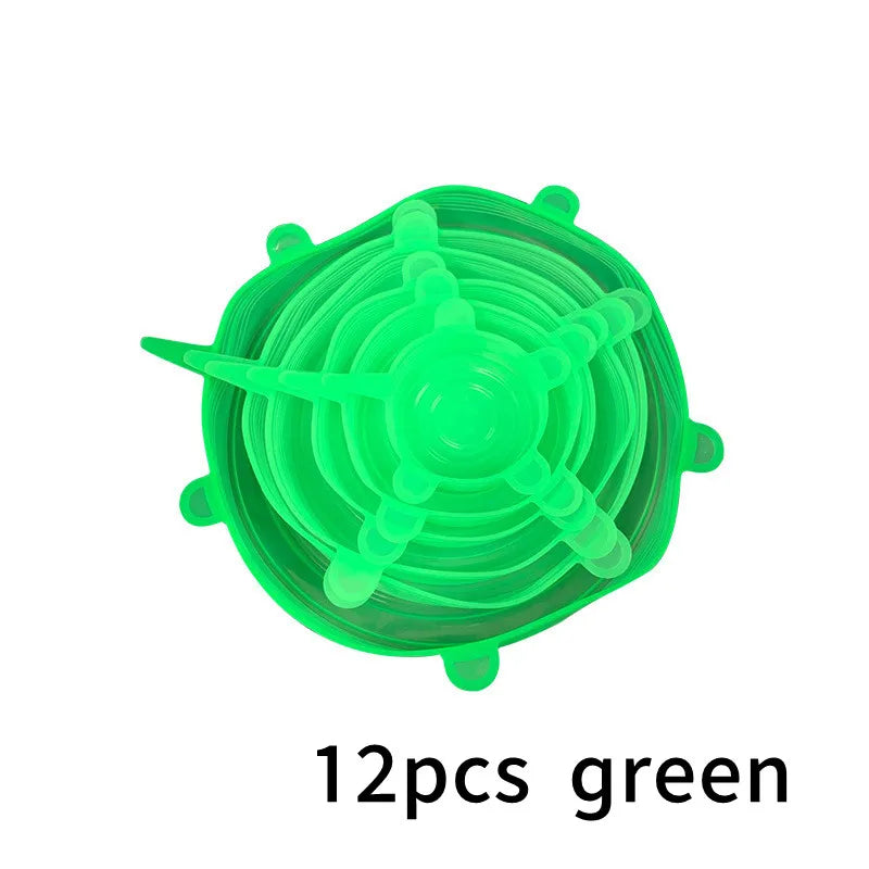 Silicone Stretch Food Covers Kitchen Fresh-keeping Lids Food Caps Elastic Expandable Microwave Airtight Plastic Wrap