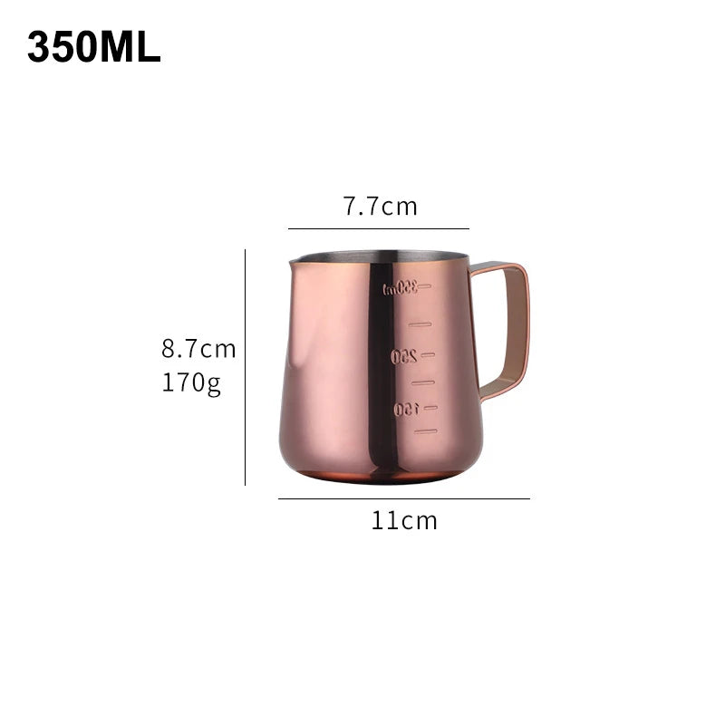 350ML/550ML Colorful Coffee Latte Milk Frothing Jug Milk Frother Pitcher Stainless Steel Jug Espresso Barista Pitcher Milk Pot