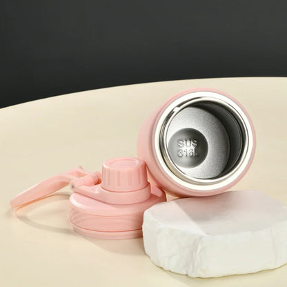 350ml Stainless Steel Sports Water Bottle, 316 Stainless Steel Sports Handle Cover, Outdoor Sports Insulated Thermos