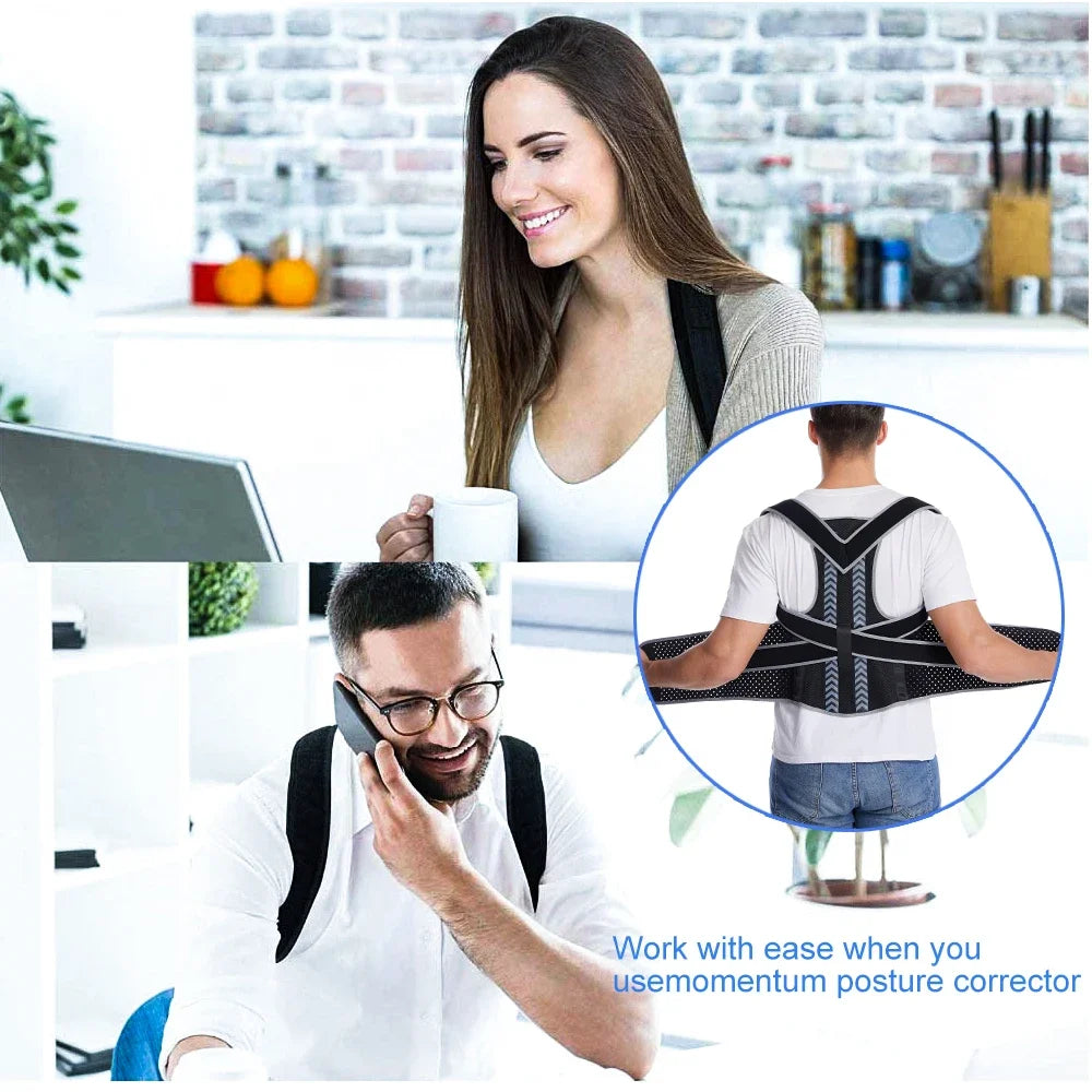 Posture Corrector for Men Women - Adjustable Back Brace for Upper&Lower Back Pain - Lumbar & Shoulder Support to Improve Posture