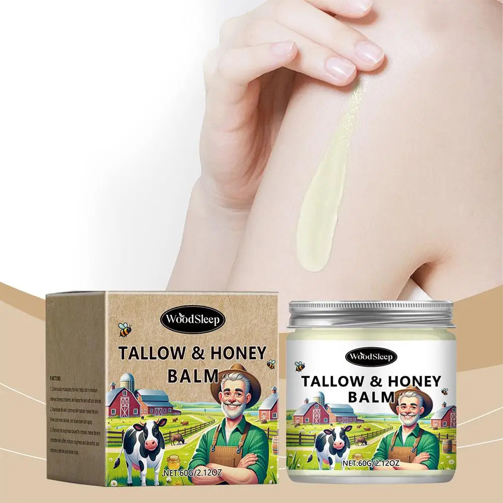60ml Tallow Honey Balm Deep Moisturizing Beef Tallow Face Cream Body Lotion Anti Crack Face Cream Skin Care