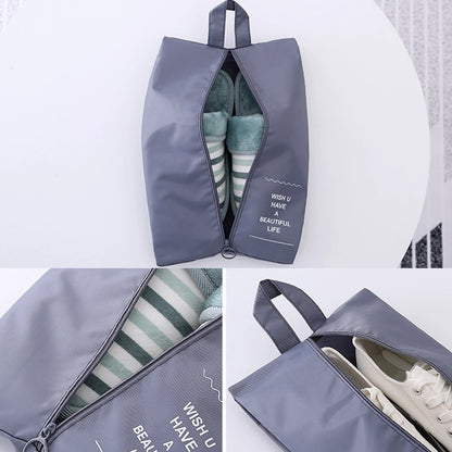 Travel Storage Bag Shoes Travel Packing Cubes Underwear Sundries Finishing Multifunctional Waterproof Portable Zipper Shoe Bag
