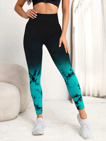Yoga Pants Women Seamless Leggings Push Up Sports Fitness Joggings High Waist Gym Workout Scrunch Tie Dye Running Leggings
