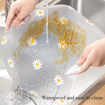 1 Roll Daisy Shelf Liner For Kitchen Cabinets EVA Waterproof Fridge Pad Cupboard Mat Easy Placemats Non-Adhesive Drawer Liner