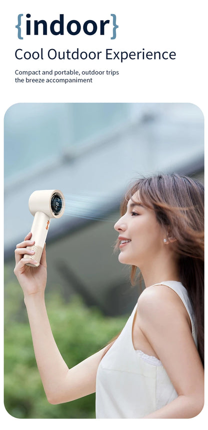 Xiaomi Portable Handheld Electric Fan High Speed Bladeless Fan USB Charging Silent Air Conditioner Digital Display Electric Fan