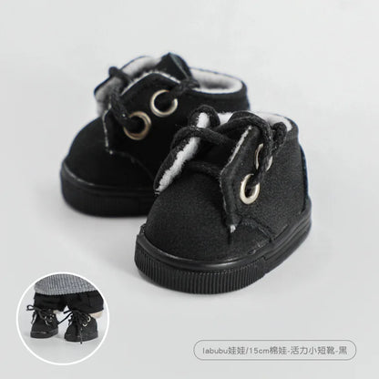 Labubu 17cm  Shoes Fashion labubu Canvas Shoes Clothes Cartoon Baby Canvas Leather Shoes Doll Universal Clothing Accessories