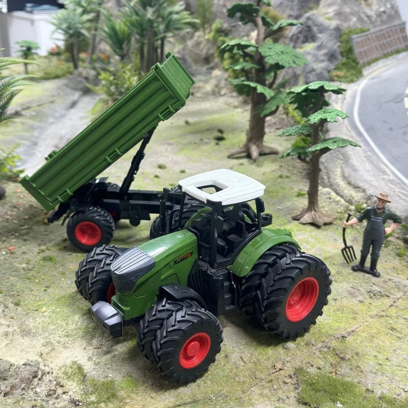 16.5" Big Tractor Toy,Farm Toy,Farm Animals Set,Include Truck Toy and Traile,Fence,Farmer,Animals,Tool,Farm Set for Gift