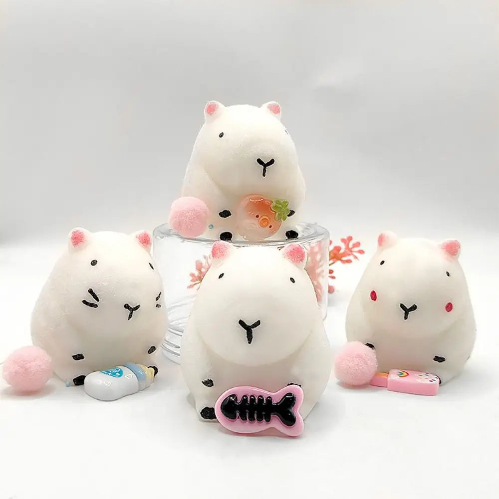 Random 1PC Pink White Capybara Squeezing Toys Squishy Toys Capybara Stress Relief Toys Pinch Stretch Decompress Stress Toys