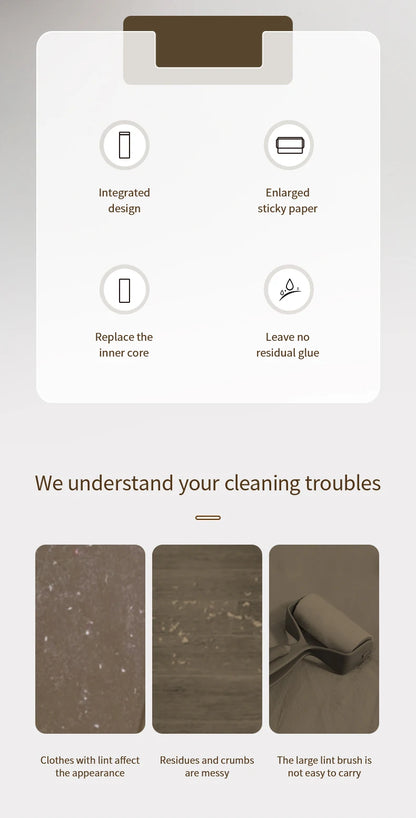 Portable Mini Clothing Lint Roller For Vercoats Woolen Clothes Static Electricity Grooming Brush for Pet Hair