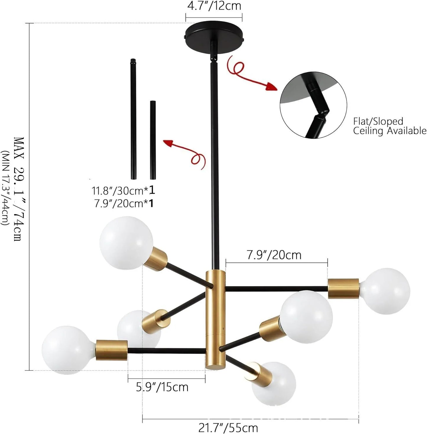 Decorative Living Room Chandelier Light 6/8/10/12 Lamps Heads Modern E27 Ceiling Chandelier Dining Room Bedroom Chandelier Lamp