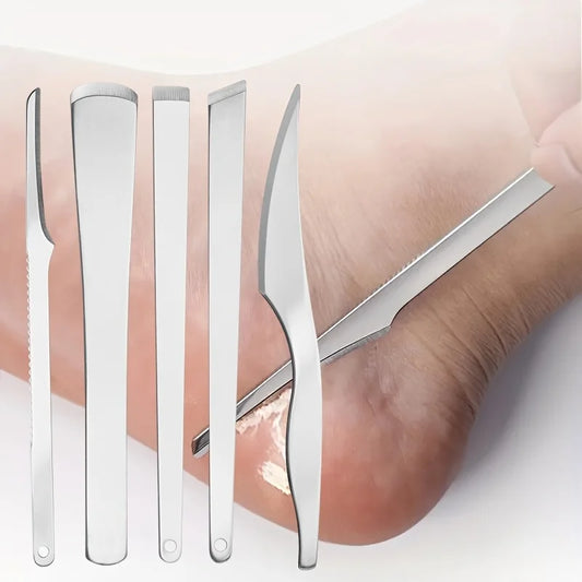 Stainless Steel Pedicure Tools Foot Cleaning and Care, Dead Skin Scraper,Reusable Foot Exfoliation, Foot Skin File,Toenail Knife