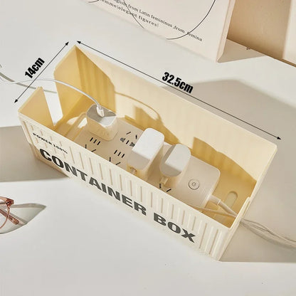 Cable Storage Box With Lid For Home Office High Capacity Cord Organizer Space Saving Desktop Socket Cable Management Box