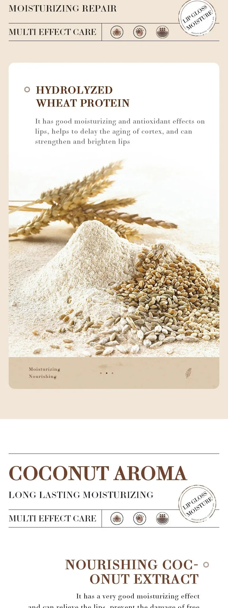 Coconut Moisturizing Lip Balm Anti-Dry Hydrating Removing Lip Wrinkles Dead Skin Lip Care Lasting Nourishment for Men Women