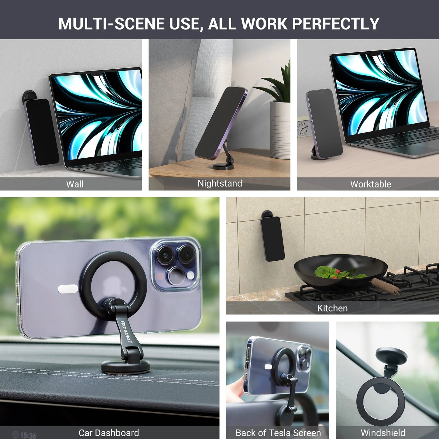 Magnetic Car Phone Mount for iPhone 15 14 13 12 Pro/ Pro Max Universal Magnet Metal Car Cellphone Holder GPS Bracket for Magsafe