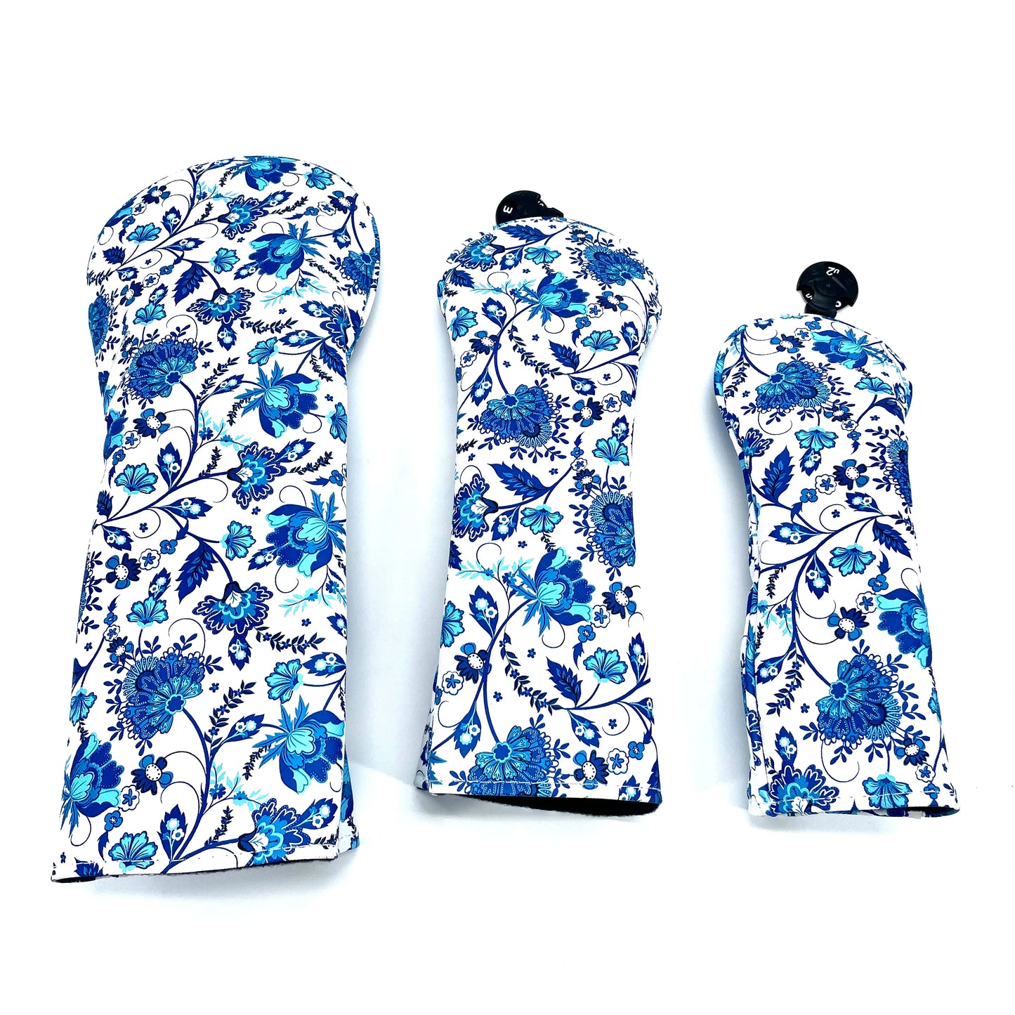 Golf Blue cherry blossoms pattern Head cover Driver Head Covers Fairway Wood Head Covers Hybrid Head Covers Pu Leather