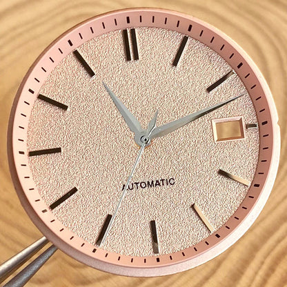 33.5mm Salmon Pink Black White Watch Dial Silver Hand Set Fit NH35 NH36 Automatic Movement Diving Men Watch Parts