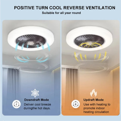 Smart Ceiling Fan Fans With Lights Remote Control Bedroom Decor Lamp 52cm Air Invisible Silent Electric fan for room AC220V