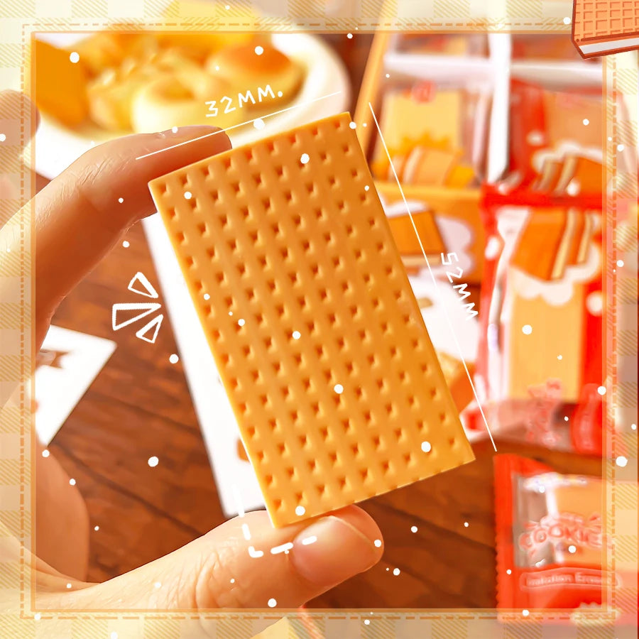 Aesthetic stationery back to school supplies Kawaii Stationery items cookie Erasers rubber school stationery accessories