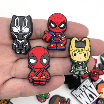 28styles Movies Super Hero Shoe Charms for Clogs Sandals Decorations shoes Accessories PVC Charms Cartoon Kids Gifts