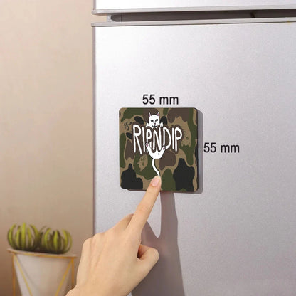 Cat R-Ripndips Fridge Photo Fridge Magnet Square Stickers Personalize Home Decor Souvenirs Gift