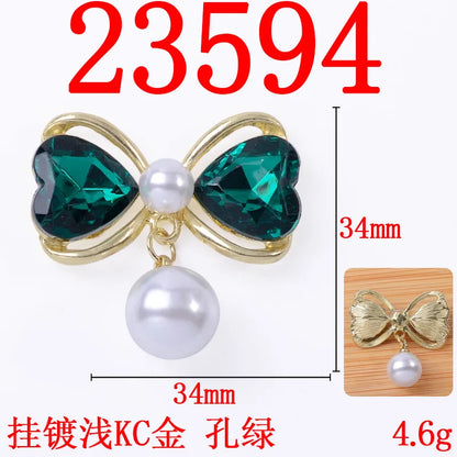 10pcs Sweet hair accessories hair rope alloy diy accessories hollow heart bow pearl pendant jewelry accessories