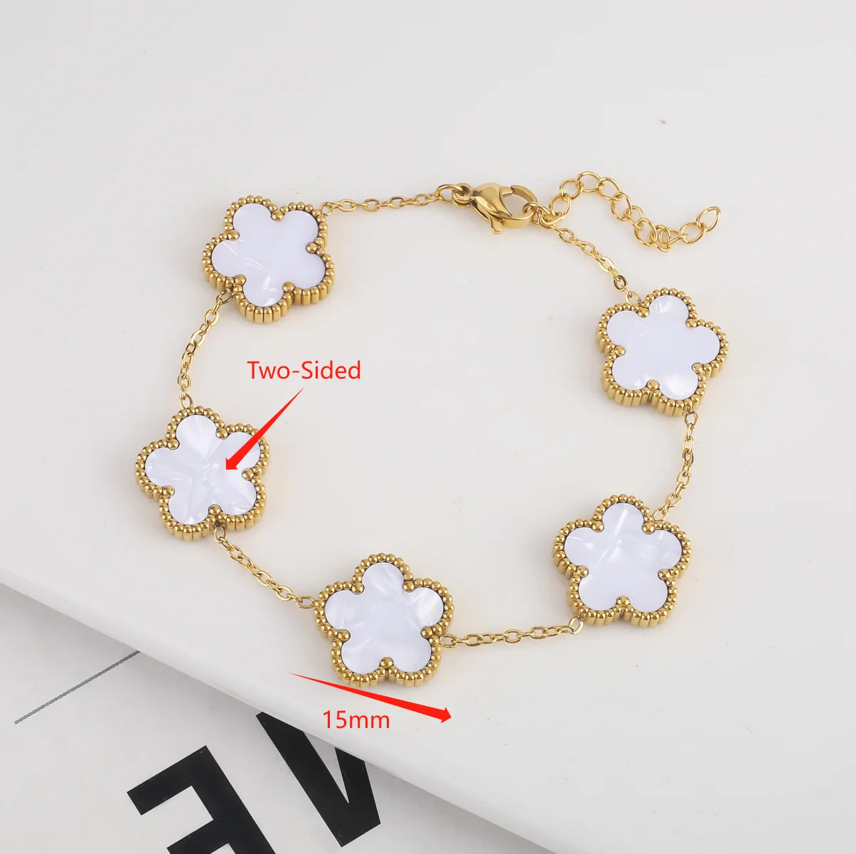 High Quality Hot Selling Plum Blossom Plant Five Leaf Flower Sweater Chain Bracelet Necklace Jewelry Set Stainless Steel Women's
