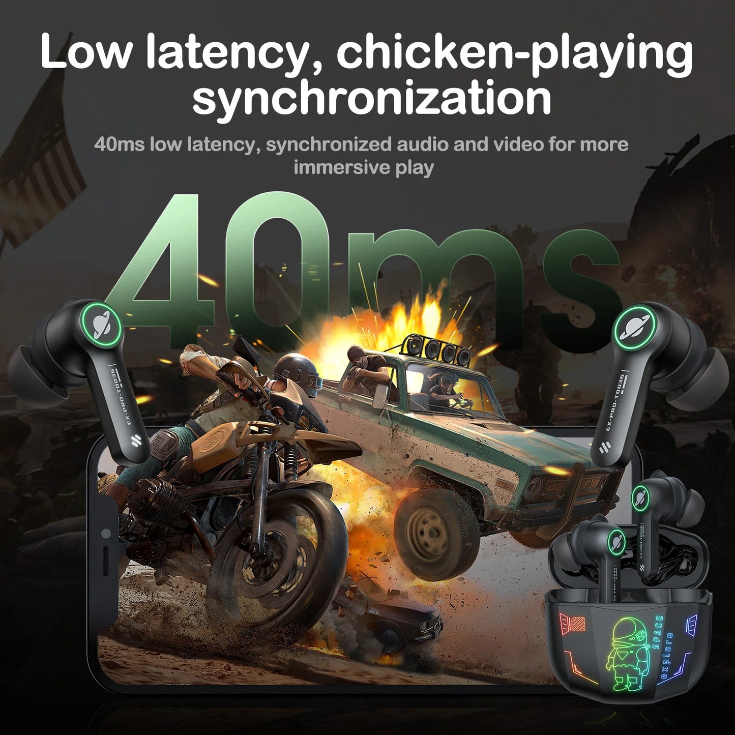 ONIKUMA gaming headset wireless headset with microphone headset hi-fi stereo wireless earbuds