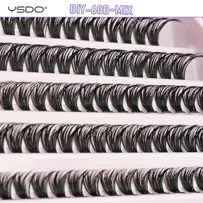 DIY Lash Extension Kit Lash Individual Lashes Clusters8-16mm With Waterproof Lash Bond And Seal Eyelash Tweezers Lash Kit