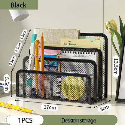 Papers Trays Notebook Stand Rack Desk 3-layer Black Metal Iron Mesh Holder for Magazine Document File Book Rack Organizer Office