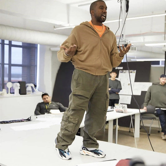 Kanye Hooded Sweatshirts Fashion Zipper Streetwear Baggy Hoodies Vintage Loose Casual Solid Color Mens Clothes Y2k Hip Hop