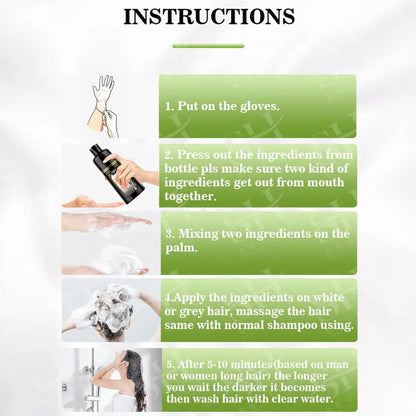 500ml Herbal Hair Dye Black Hair Shampoo Black Hair Color Shampoo Black Hair Dye Covering White Hair Shampoo ginger Shampoo