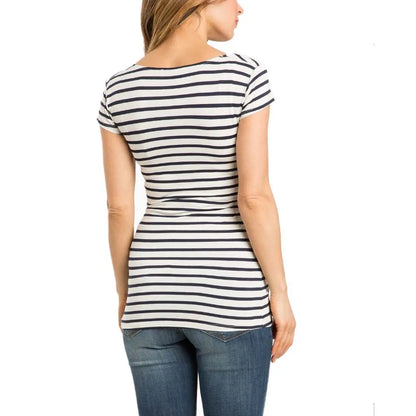 Maternity Clothes For Women Breastfeeding Clothing Short Sleeve T-Shirt Solid V-Neck Pregnant Women's Nursing Tops