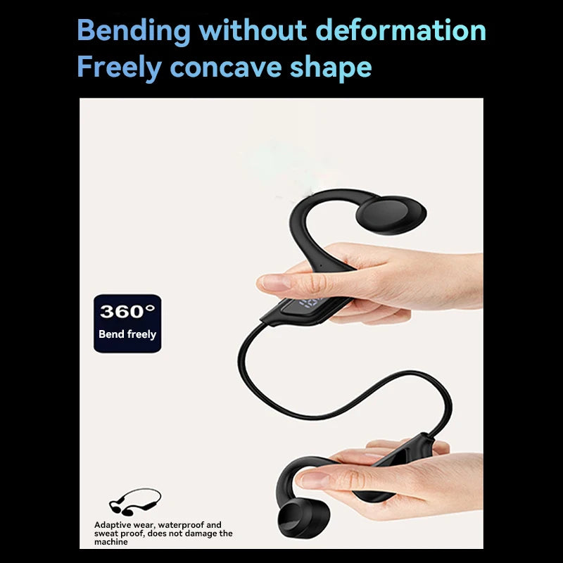 Xiaomi Original Bluetooth Earphone Air Conduction Digital Display Neck-mounted Headset Fitness Waterproof Headphones Memory Card