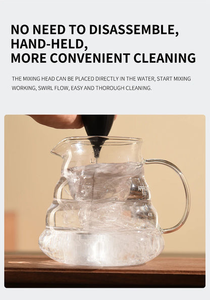 Electric Milk Frother Hand Blender Portable Mini Handheld Fast Foamer Coffee Cappuccino Whisk Mixer Food Blender with Stand