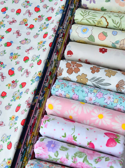 Fabric cotton handmade diy bedding flowers garden flowers pure cotton printing fabric twill cotton fabric sewing