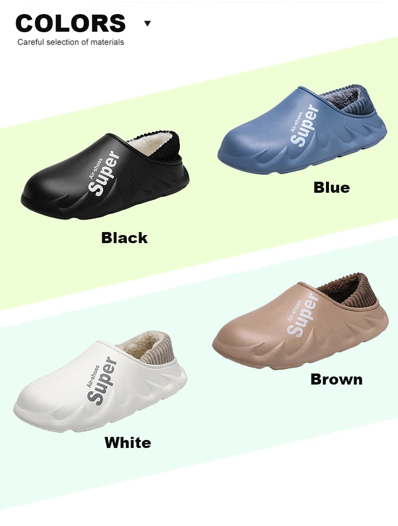 Plus Size 4849 Winter Men Slippers Warm Fur Home Slippers for Men Fashion Plush House Cotton Shoes Womens Wear Slides New