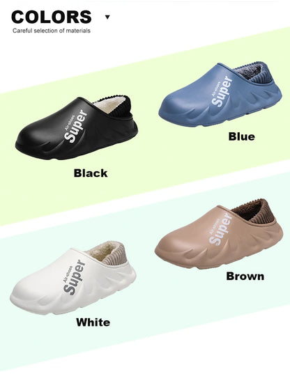 Plus Size 4849 Winter Men Slippers Warm Fur Home Slippers for Men Fashion Plush House Cotton Shoes Womens Wear Slides New