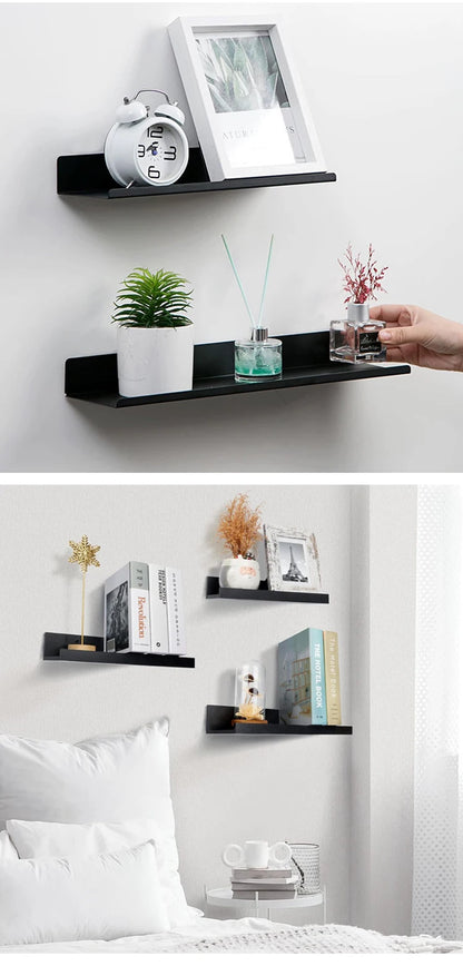 Floating Bathroom Shelves Without Drilling Storage Wall Rack Home Organizer Ledge Hardwares Cabinet Kitchen Toilet Accessories