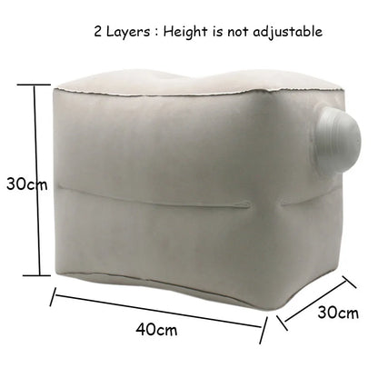 Inflatable Travel Pillow Foot Rest Kids Car Airplane Sleeping Bed Leg Support Height Adjustable Footrest Pillow for Long Trips